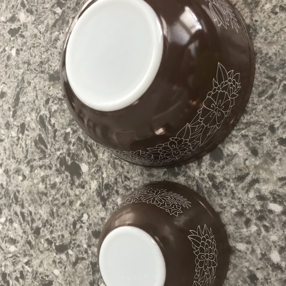 Pyrex Woodland mixing bowls nesting bowls dark brown 401 403 - Picture 4 of 13